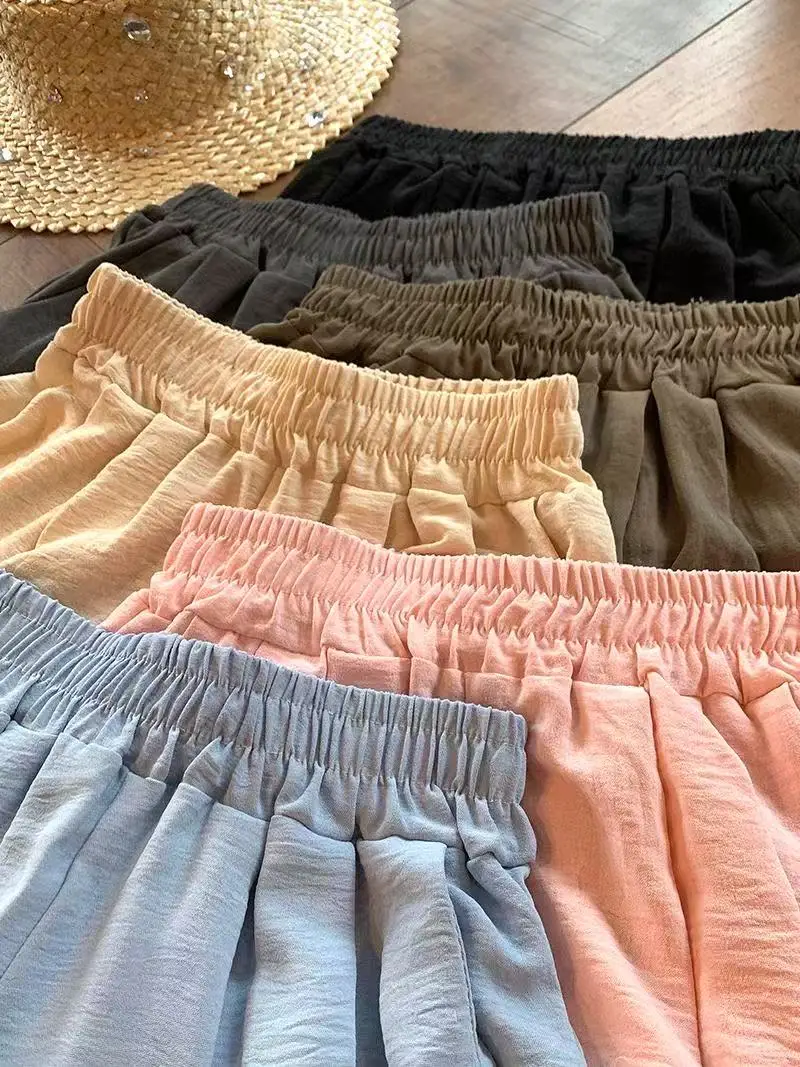 Summer Women Sweet Colorful Ice Silk Pants Lady Baggy Versatile Elastic Straigh… - Image 2