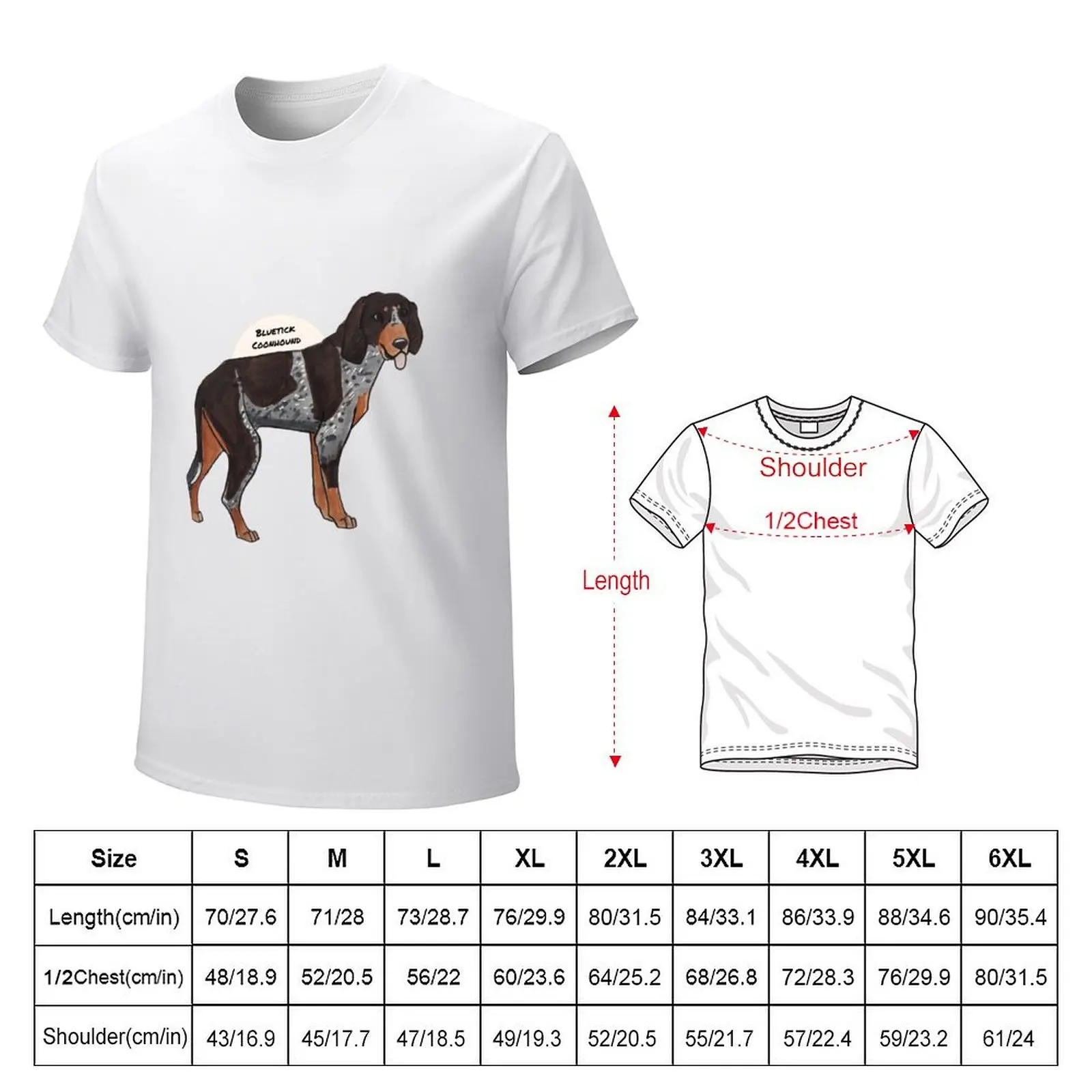 Bluetick Coonhound T-shirt new edition anime clothes funnys oversized mens plain t shirts