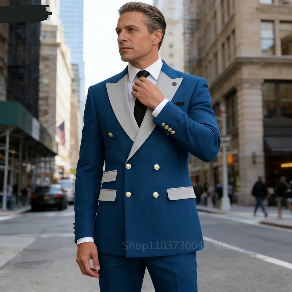 

Wedding Men's Suits Blazer Tuxedo Jacket Formal Costume Double Breasted Coat Bridegroom Business Groom Wear Homme Party XS-6XL