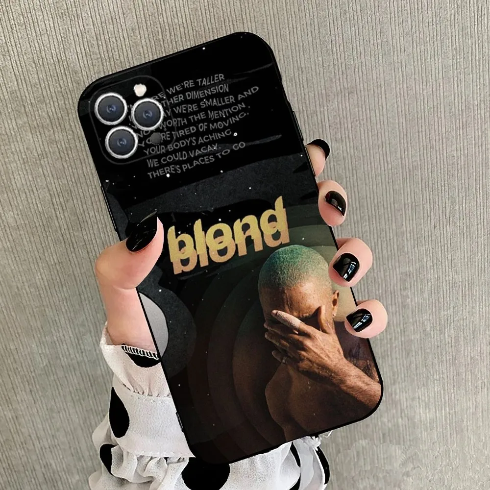 Custodia per telefono F-Frank Singer Ocean Blonde per iPhone 15,14,13,12,11,Plus,Pro Max, XS, X, XR, SE, Mini, 8,7 Cover morbida in silicone nero