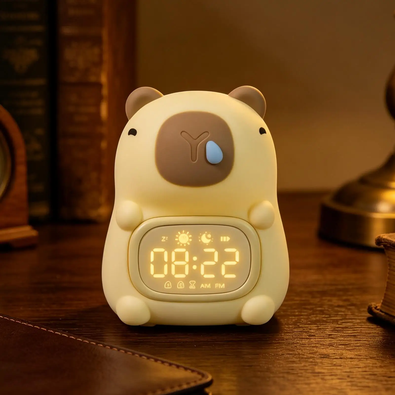 子供用ナイトライト目覚まし時計-充電式-7色調整可能-かわいいベッドサイドランプ-男の子-女の子-睡眠トレーニング-お昼寝-ホーム用