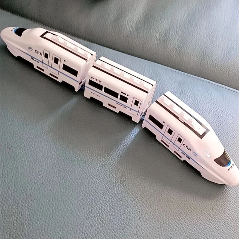 Trem harmonia elétrico educacional, veículo sem controle remoto, brinquedo simular motor ferroviário de alta velocidade, presente ideal para bebê