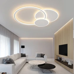 Modern LED Chandelier For Living Room Bedroom With Remote Home Decor White Round Ceiling Lamp Apartment Kitchen Lighting Fixture