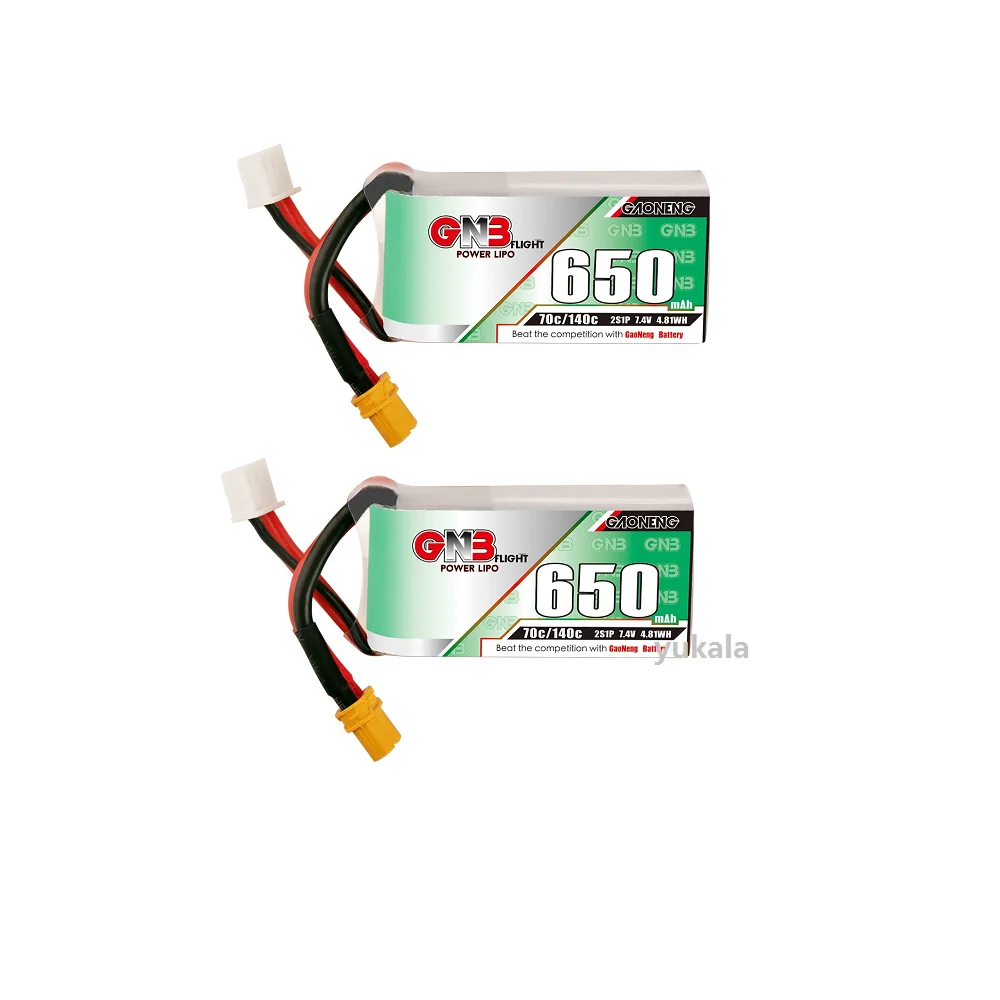 GAONENG GNB 2S 7.4V 650MAH 70C/140C Lipo battery JST/XT30 Plug for Micro aircraft Quadcopter rc Racing Drone 2S 650mah