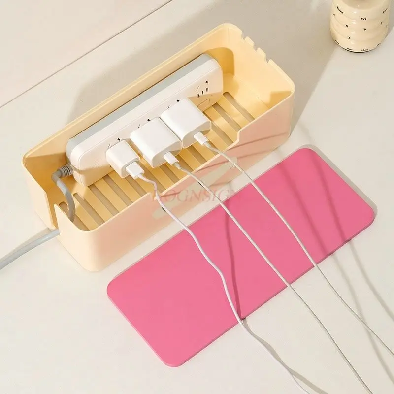1pcs Desktop power strip storage box, data cable and wire sorting box