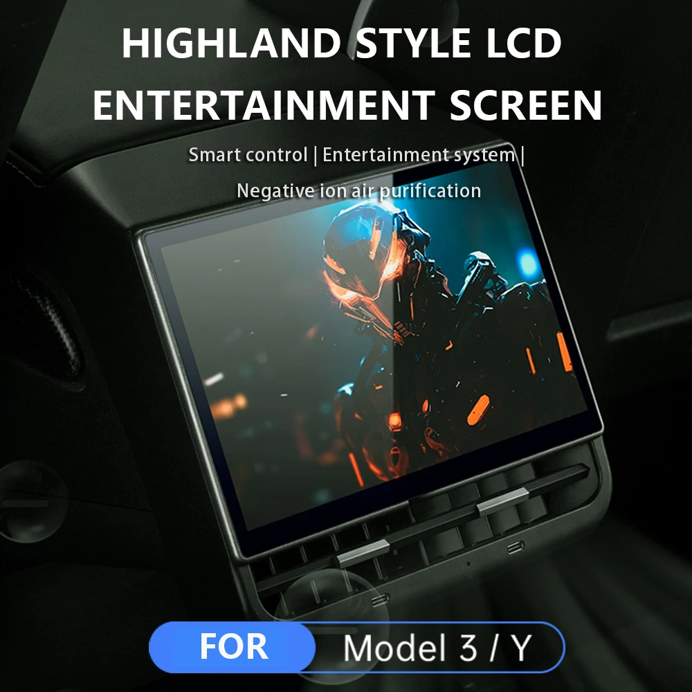 For Tesla Model 3/Y rear 8.66-inch LCD screen, smart entertainment audio-visual system, Highland same car audio-visual screen