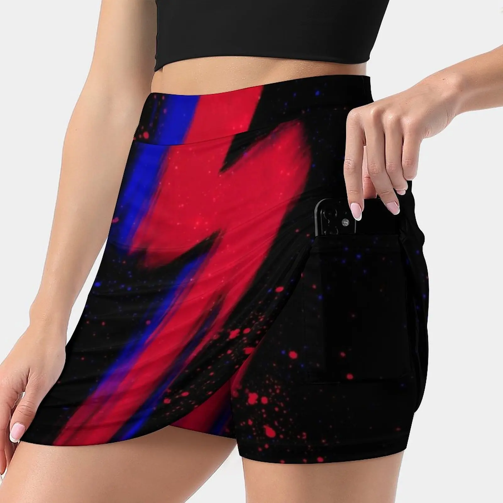  Lightning Bolt Brush Women's skirt With Pocket Vintage Skirt Printing A Line Skirts Summer Clothes Watercolor Pop Art