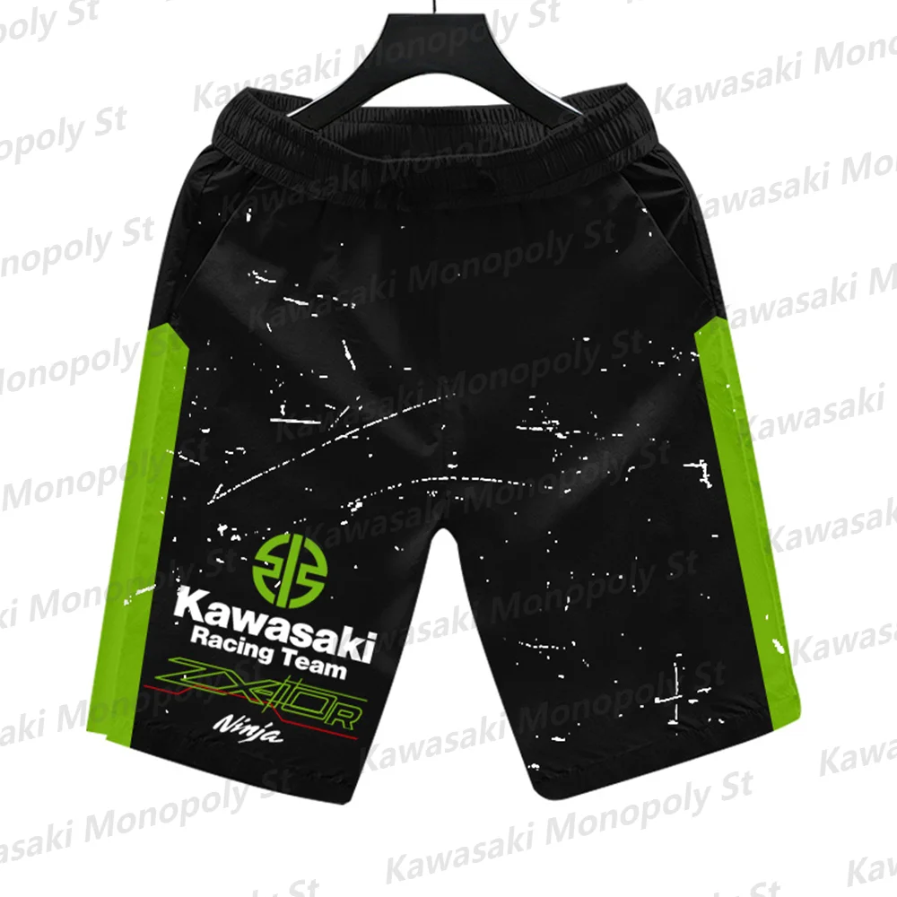 23/24 New Men Kawasaki Factory Team SBK Motorcycle Racing Cycling Suit Quick-Drying Sports Shorts Men KID/Adult Training Clothes