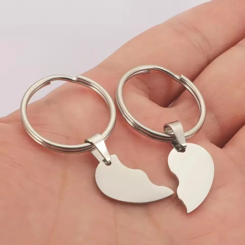 5 pairs of broken heart pendants for women, keychains for couples, street fashion jewelry bags, pendant gifts