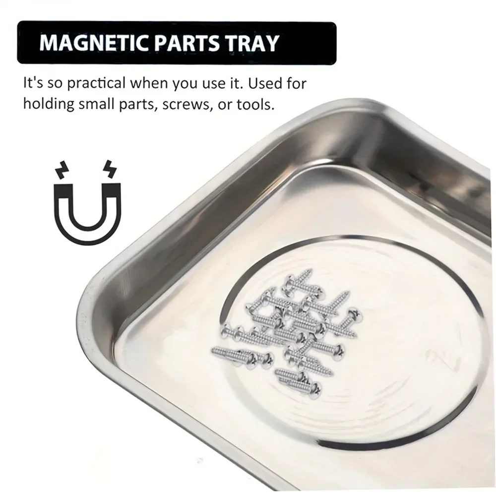 الفولاذ المقاوم للصدأ علبة مغناطيسية أداة أجزاء تخزين المغناطيس أداة صواني أجزاء حامل مع مغناطيس قوي للمسامير مآخذ البراغي دبابيس