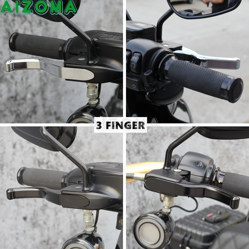 For Harley Dyna Brake Clutch 3 Finger Handle Levers Fit Street Fat Bob Low Rider Wide Super Glide Convertible Switchback 1996-17