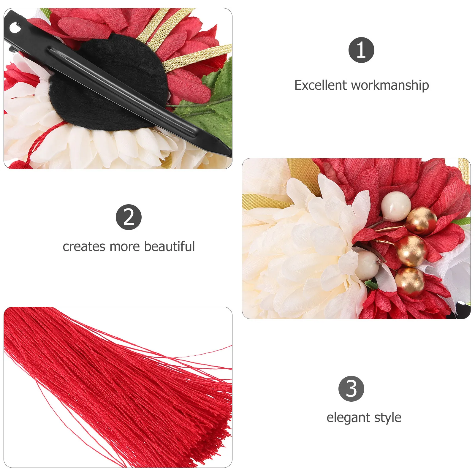 

Искусственный цветок в японском стиле, украшение для волос, шикарная заколка для волос для женщин, свадебная вечеринка, Рождество, Новый год, день рождения, фотография