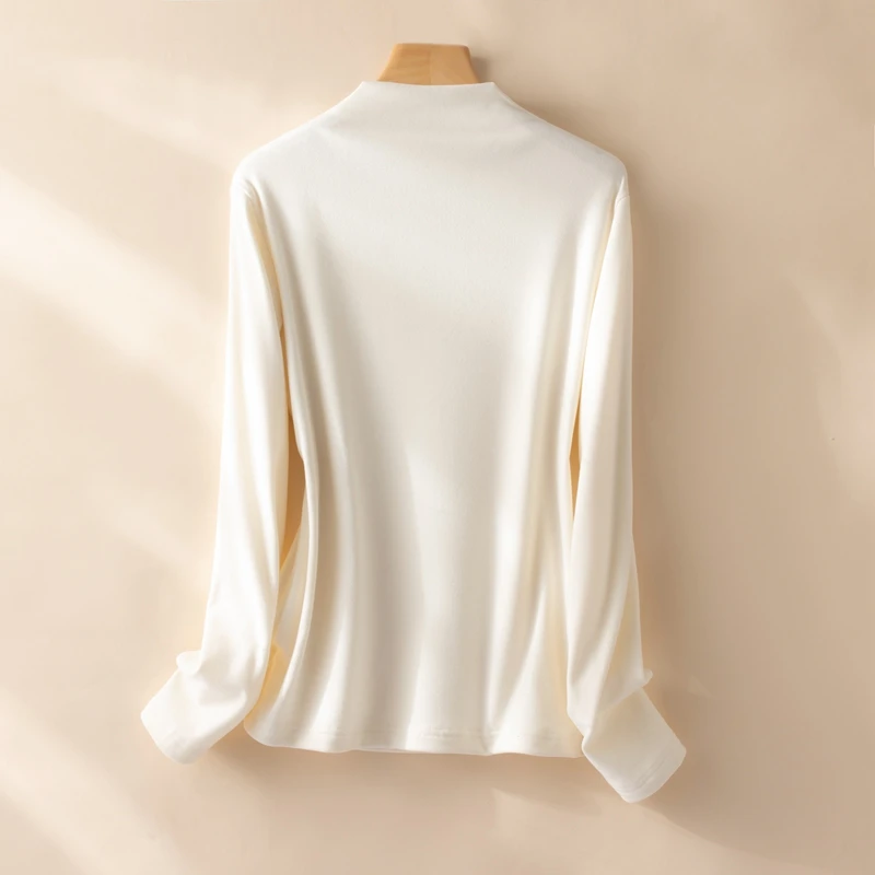 

DE Velvet Autumn Winter Turtleneck Sweater Female Blouse Solid Casual Simple Soft Pullover Turtleneck Warm Knit Velvet Sweater