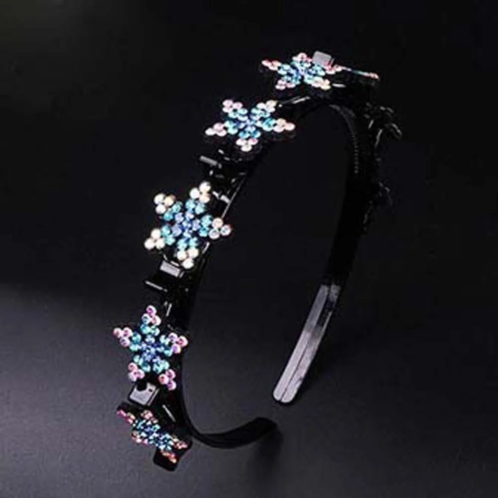 

Elegant Hair Bands with Clips Snowflake Star Sweet Women Pearl Hair Hoop Headwear Hair weaving Tool Hairband Ball