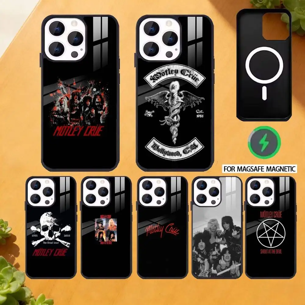 

Glam Metal M-Motley C-Crue Phone Case For iPhone 17,16,15,14,13,12,Plus,Pro,Max For Magsafe Magnetic Wireless Charge