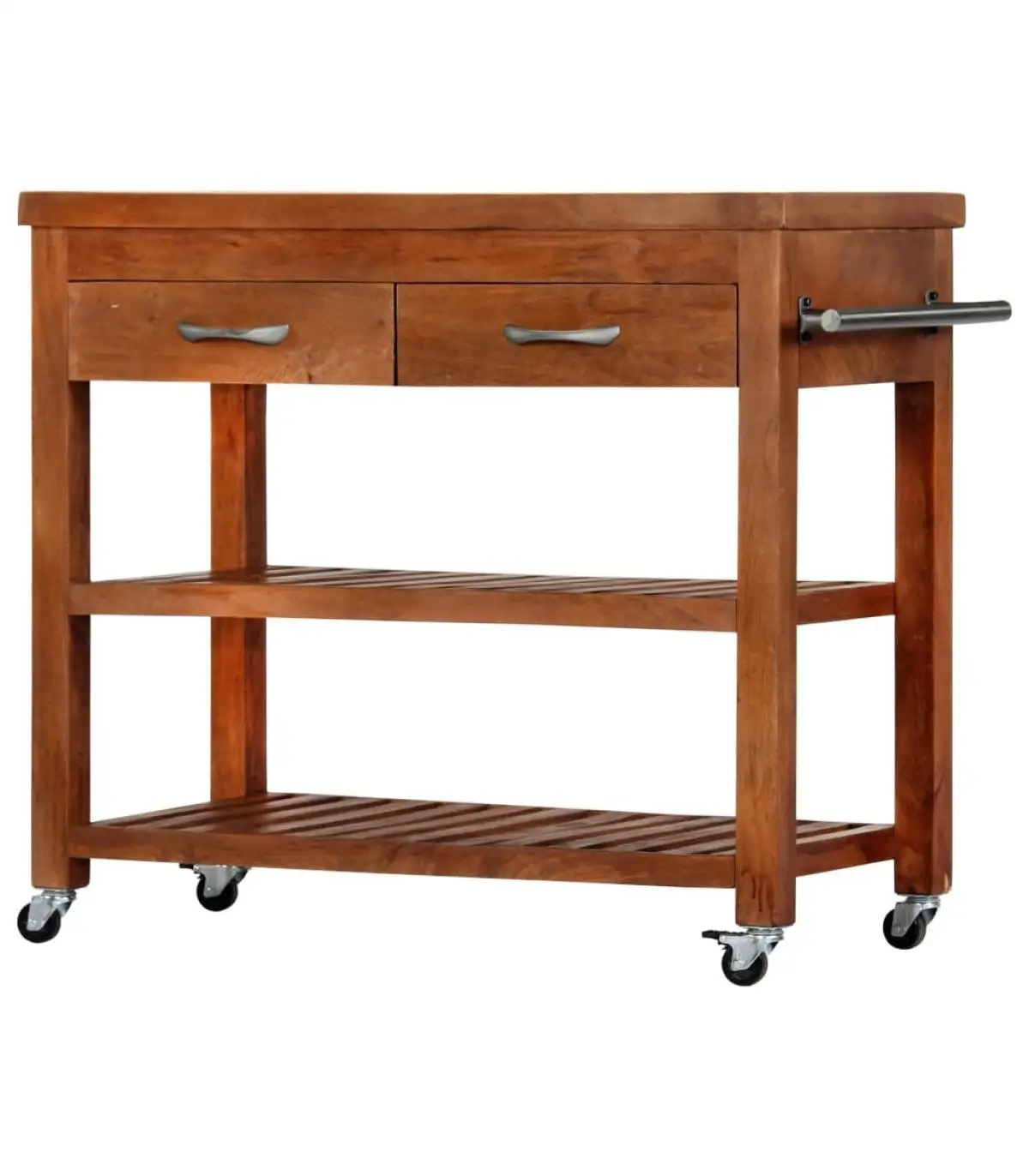 100x48x89 cm acacia solid wood kitchen trolley