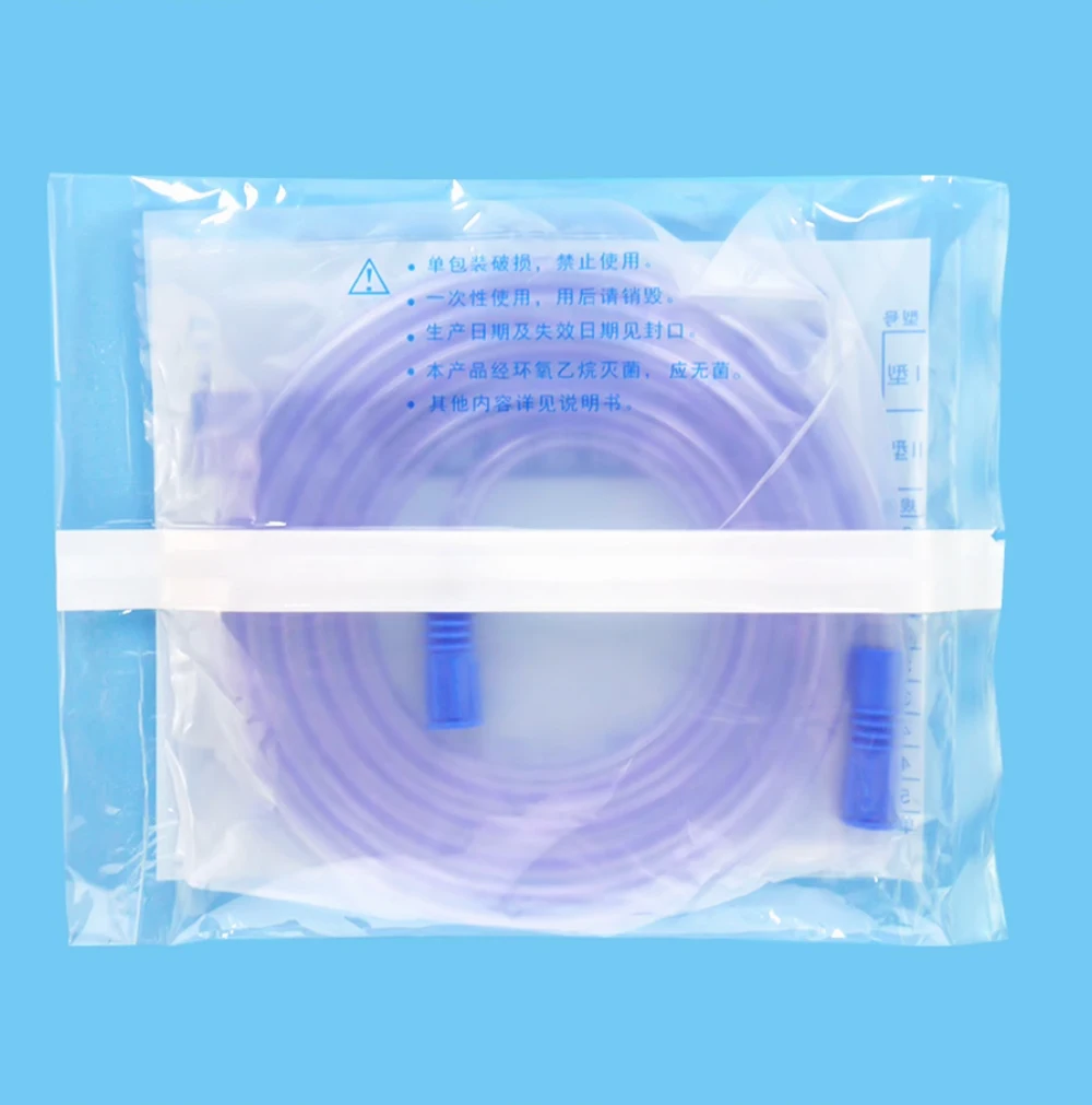 Medical In Vitro Suction Connecting Tube Disposable Negative Pressure Drainage Connecting Tube Blue Independent Packaging 1.7m
