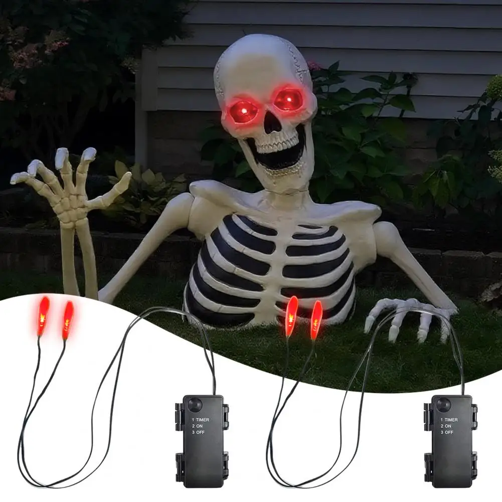 مجموعة عيون متوهجة LED للهالوين المخيف تعمل بالبطارية مع مؤقت للأقنعة الجماجم الدعائم مانعة لتسرب الماء لتقوم بها بنفسك
