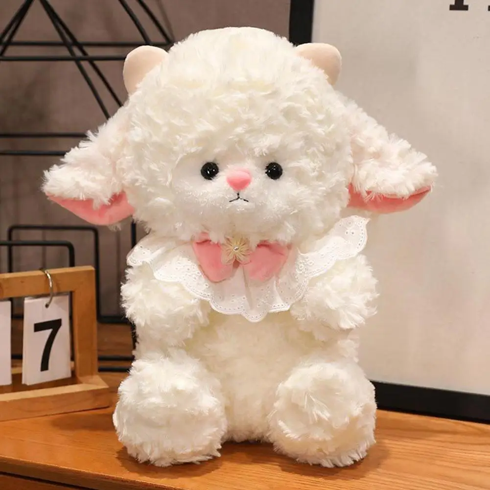 Cute Cartoon Princess Sheep Fluffy Simulation Lamb Plush Toy Sleeping Pillow Sheep Plush Doll Kawaii Animal Fluffty Doll Decor