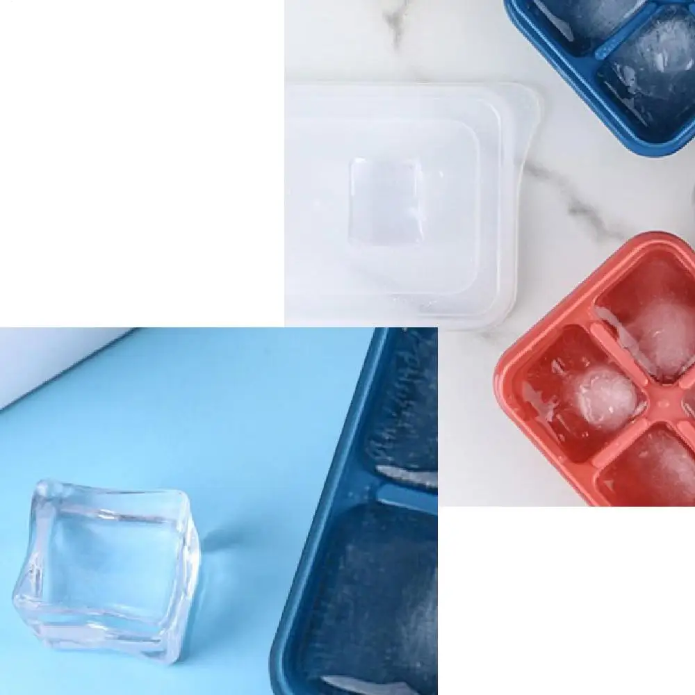 

6 Grid Ice Tray Ice Cubes Maker Household Ice Cubes Mold Food Grade Ice Mold Ice Cubes Square Tray Mold With Lid Kitchen Tool