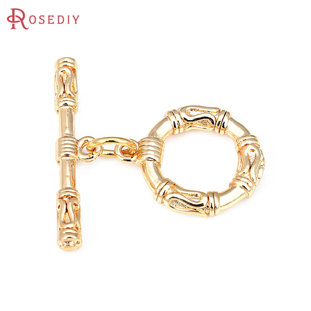 18K Goudkleur Messing Ronde Vorm Hart O Toggle Gespen Armband Aansluiten Sluitingen Diy Sieraden Maken Benodigdheden Accessoires Voor Vrouwen