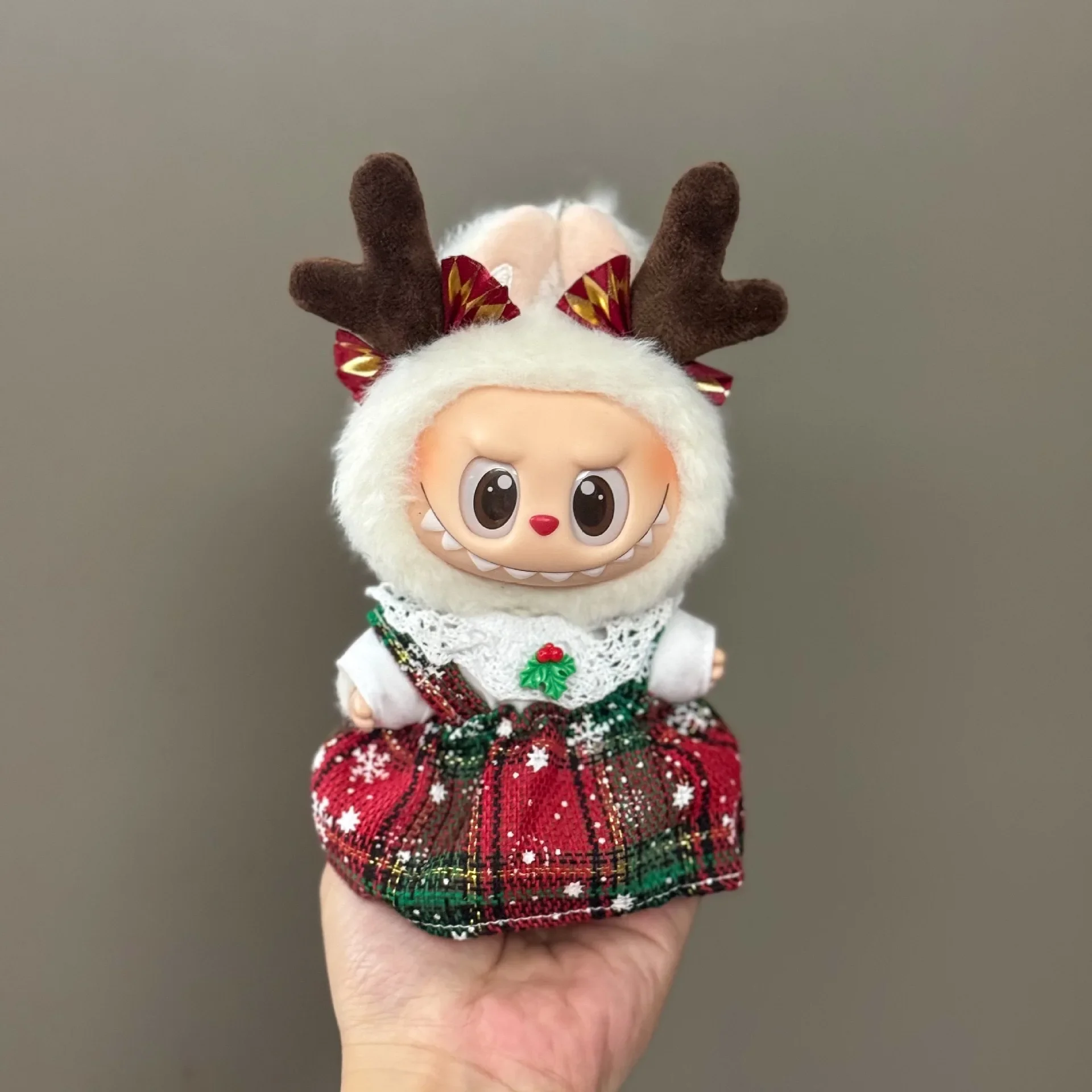 17cm Labubu Christmas Doll Clothes  Festive Santa Outfit , Holiday Party Costume for Dolls, Xmas Dress Up Accessories