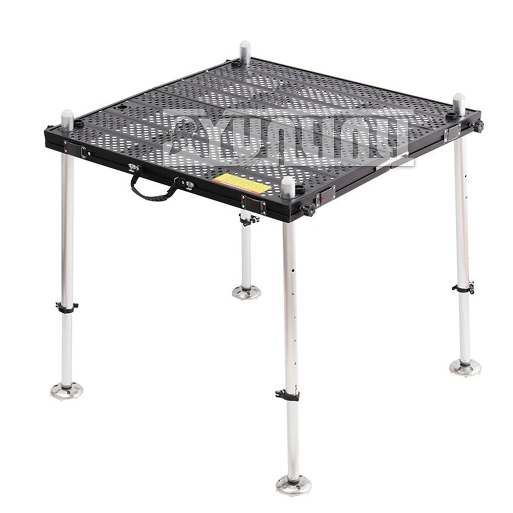 Hollow Out Lightweight Multifunctional Thickened Foldable And Detachable Aluminum Alloy Fishing Table Fishing Platform