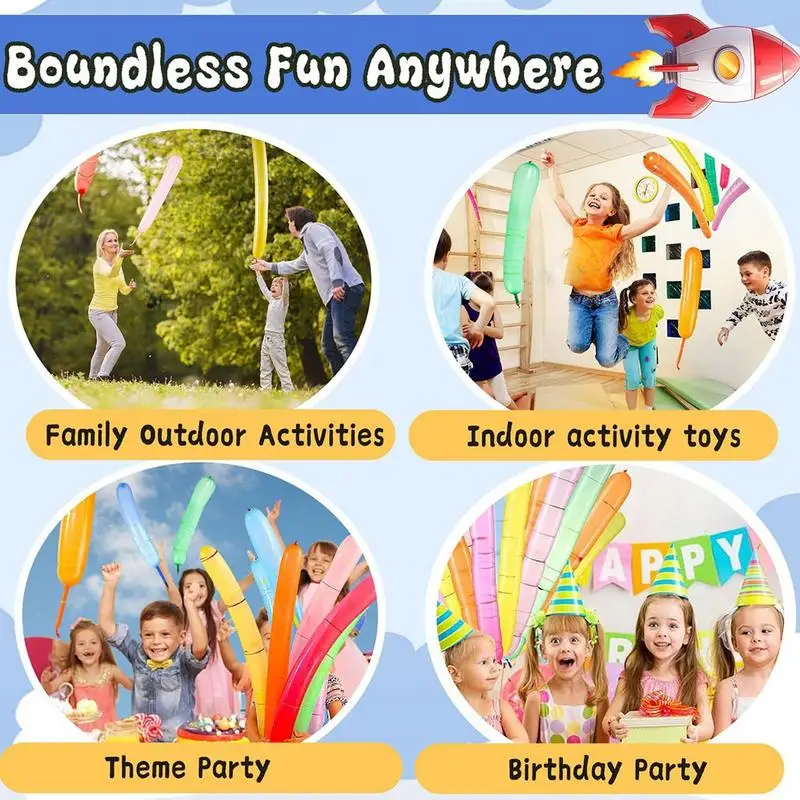 100 個ロケットスクリーミングバルーンホリデーデコレーション子供屋外おもちゃロングツイストバルーンフェスティバルパーティー誕生日イベント用