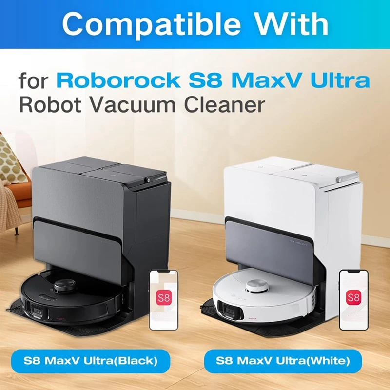 Esfregão de substituição para roborock s8 max v robô ultra vácuo, toalhetes de microfibra, acessórios reutilizáveis, pacote de recarga