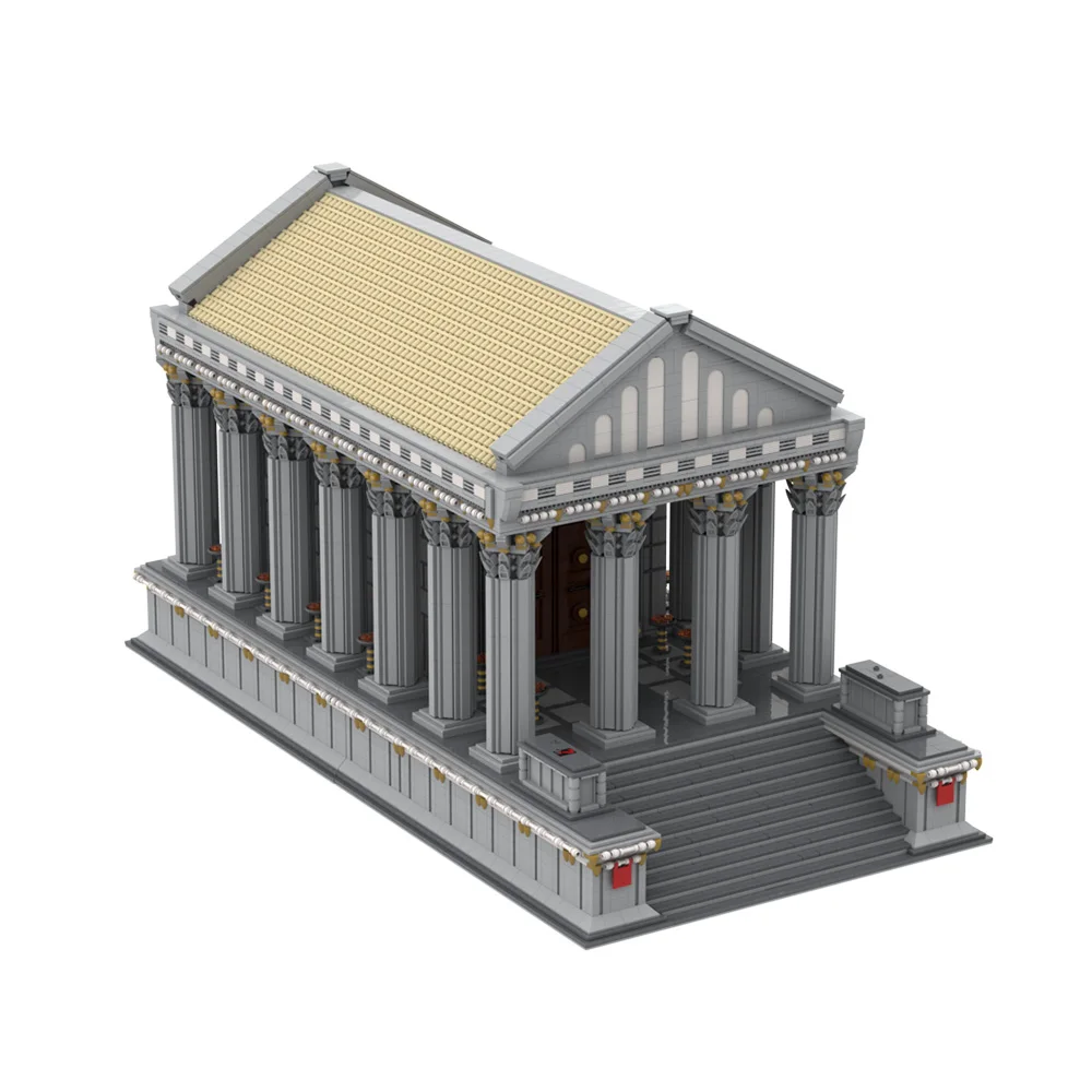 

MOC Ancient Roman Temple Model Building Blocks Gorgeous Religious Church Latin Templum Building Assembled Bricks Toys Gifts