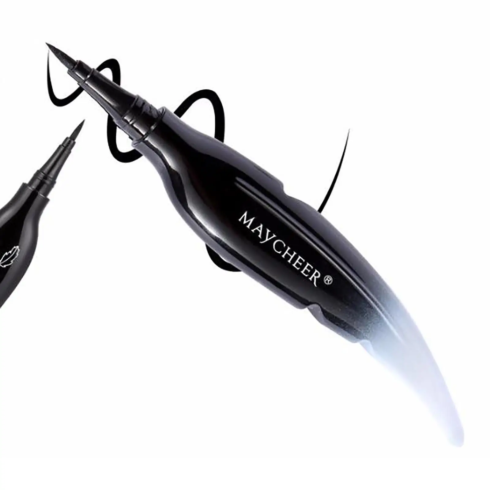 ソフトブラシシャープナー付きの黒い液体アイライナーは、防水性があり、長持ちし、シェーピング、フィリング、プロのメイクアップに最適です。