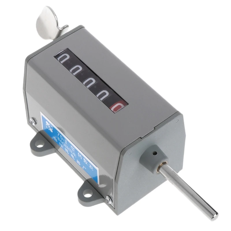 2024 New 1 Pcs 75-I Metal Mechanical Resettable 5 Digits Display Rotary Revolution Counter 350 R/Min