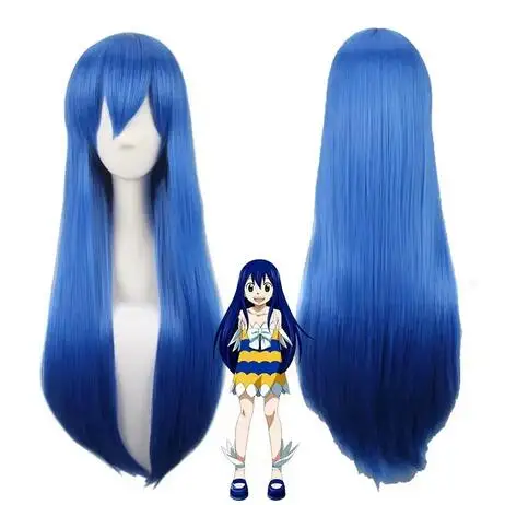 

Anime Fairy Tail Women Wendy Marvell Cosplay Wig Wendy Marvell Blue Long Straight Hair Wig Costumes