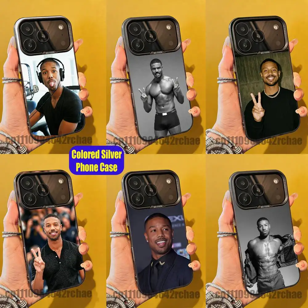 

For Actor M-Michael B Jordan Phone Case iPhone 15,16,12,14,13,17,11,E,Pro,Max,Plus,Air,Mini Colored Silver Cover