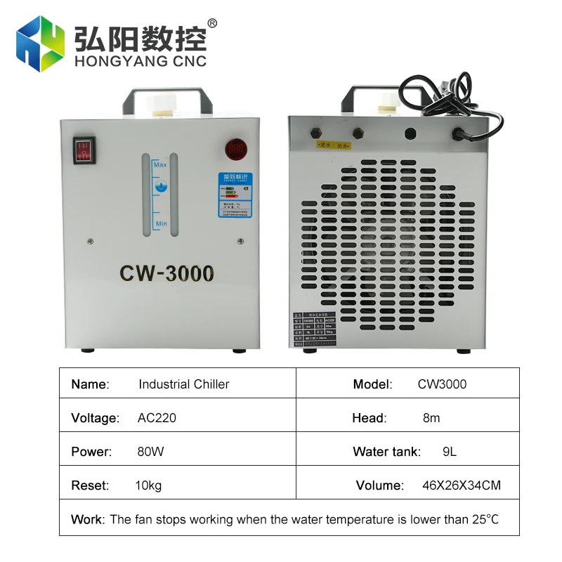 Industrial Chiller Small CW3000 Refrigeration Machine Cooling Water Tank Injection Laser Mold Cutting Machine Parts