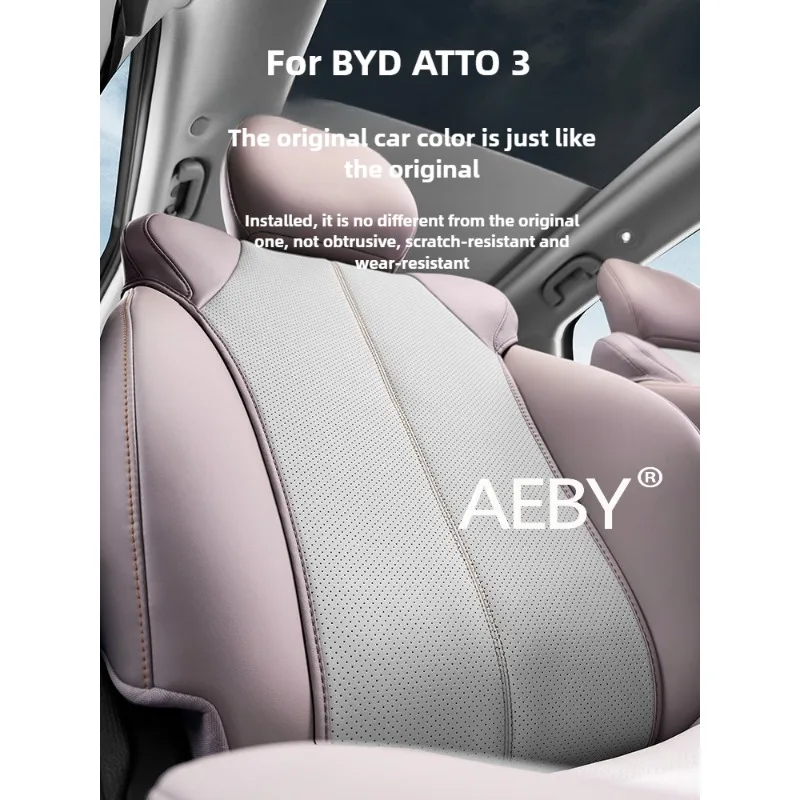 

AEBY For BYD ATTO 3 Smart Driving Edition 2022-2025 All Season Car Seat Cover,Breathable Leather Seat Cushion,Season Protection