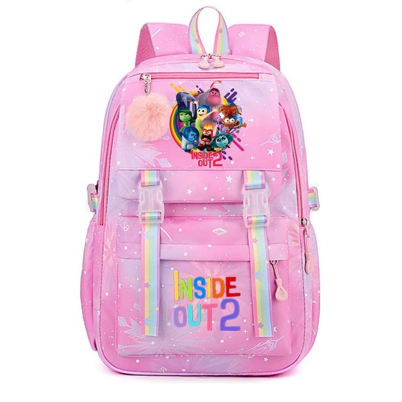 Inside Out2 Mochila para meninos e meninas, mochila infantil e adolescente, mochilas escolares casuais, presente de aniversário fofo para crianças, moda