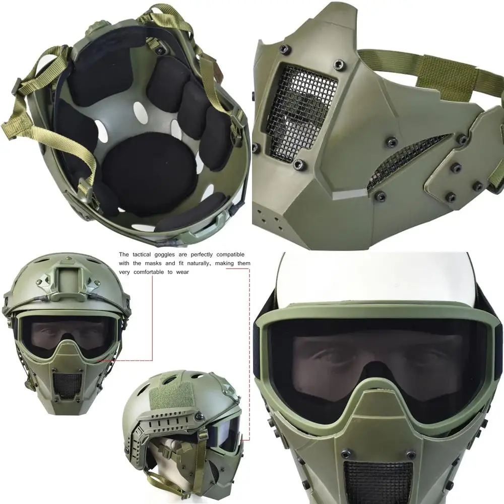 

Durable Tactical Airsoft Mask with Anti-Fog Visor and Impact-Resistant Helmet for Paintball & Shooting Sports