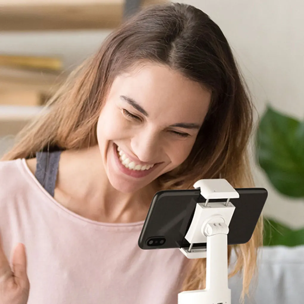 Ultimate Camera Holder Capture Every Angle With 360° Rotation Intelligent Facial Recognition white