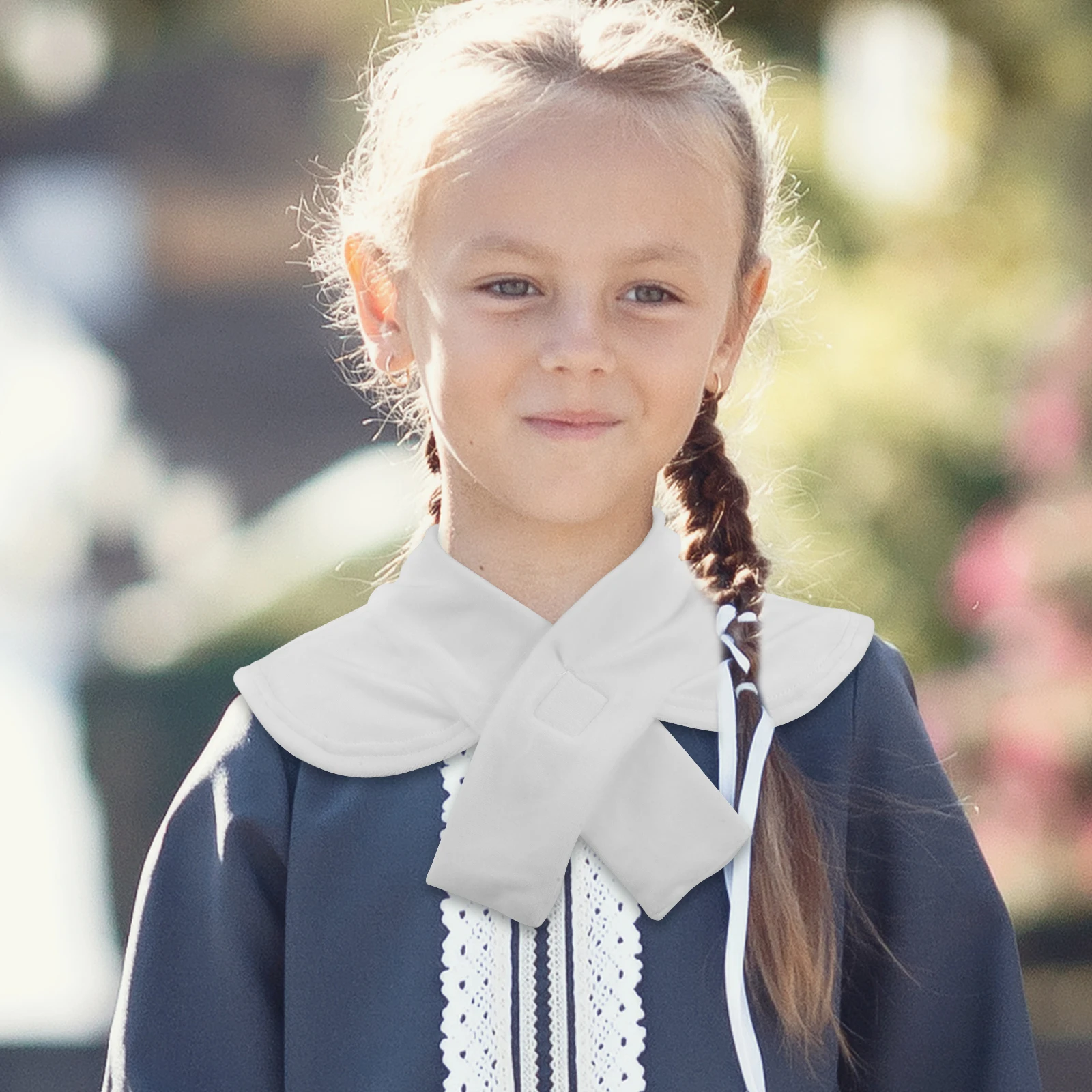 เสื้อคลุมคอปกปลอมสำหรับผู้หญิง ผ้าเนื้อนุ่ม อุ่นสบาย ถอดออกได้ ใช้เป็นเครื่องประดับชุดเดรส พันไหล่ น้ำหนักเบา สวยหรู