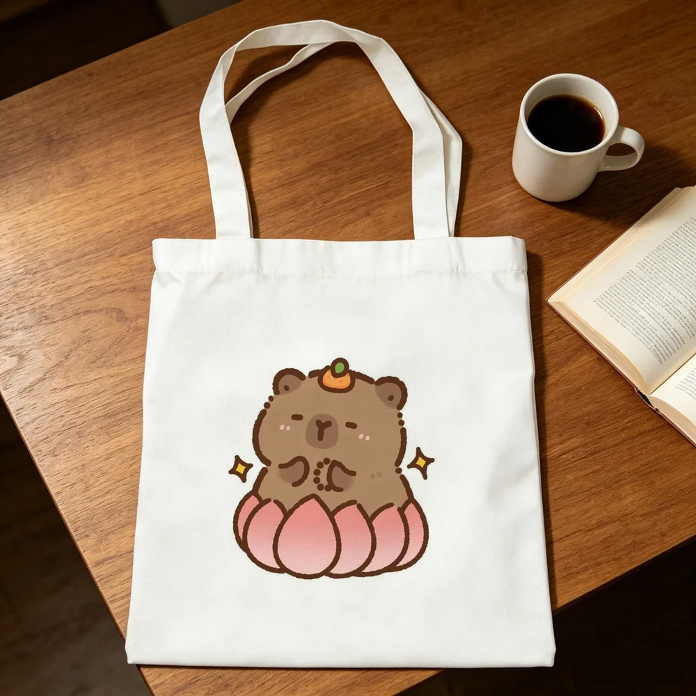 Capybara tote bag shoulder  torba na zakupy personnalisable foldable totebag femme