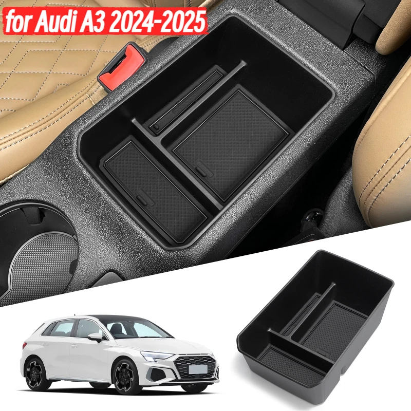 

Органайзер-лоток для центральной консоли и подлокотника автомобиля Audi A3 2024-2025: ящик для хранения, аксессуары для интерьера авто