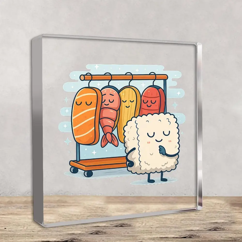 Acrylic Sushi Figure Cute 2D Flat Doll Desktop Decor Unique Gift for Women