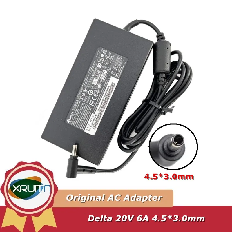 

Оригинальный адаптер переменного тока DELTA ADP-120VH D 20 В 6 А 120 Вт 4,5x3,0 мм THIN для MSI CF63 MS-16R5 A17-120P2A, зарядное устройство для ноутбука
