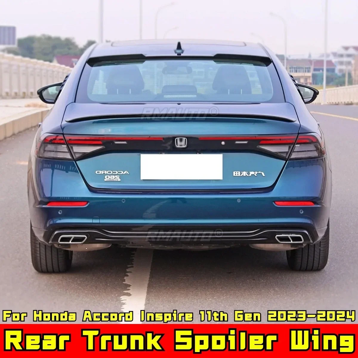 For Honda Accord 11th Gen 2023-2024 Body Kit Rear Roof Wing Carbon Fiber Look Sport Style Rear Roof Spoiler Car Accessories