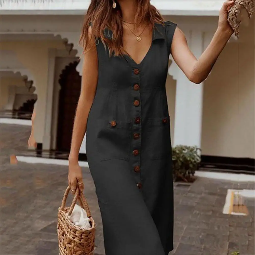 M-3XL Cotton Linen Tank Dress For Women 2024 Summer Casual Loose Beach Sundress Skirt Female Holiday Maxi Dress Vestido Robe