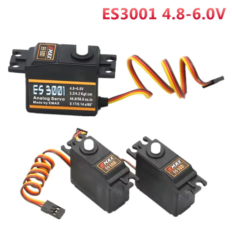 1/4PCS EMAX ES3001 4.8-6.0V 37g Plastic Gear Standard Analog Servo For RC Helicopter Boat Airplane DIY Parts
