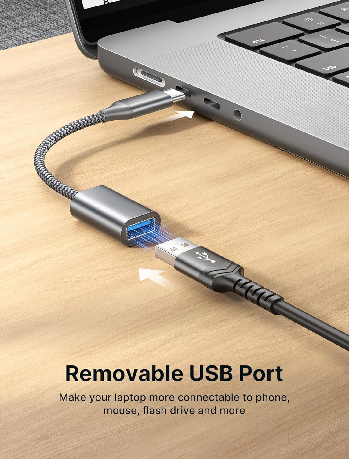 USB C - USB 3.0 어댑터, USB C 남성 - USB 여성 OTG 케이블 - USB 어댑터 호환 가능