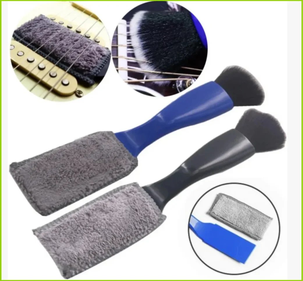 1PCS Double-Headed Guitar Cleaning Brush - Dust Brush for Guitar Care String & Fretboard Musical Instrument Care Tool