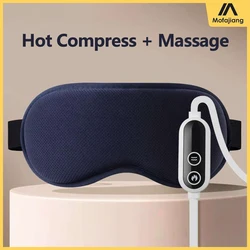 Hot Compress and Massage Eye Mask Electric Heated Eye Massager for Relieve Eye Strain Dark Circles Sleeping Mask Eyeshades